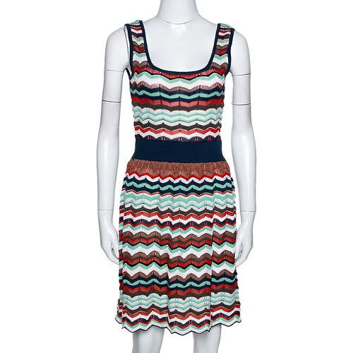 Patterned Knit Cut Out Detail Sleeveless Dress S - M Missoni - Modalova