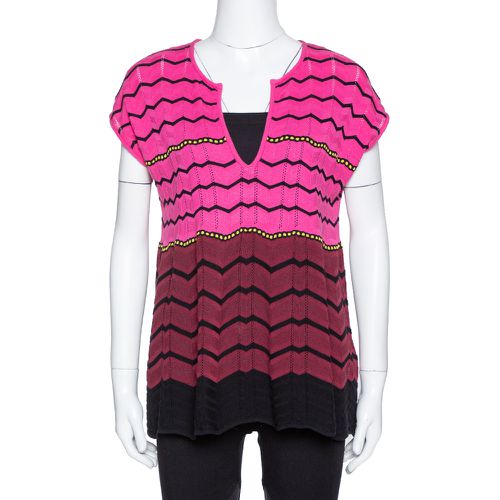 M Missoni Pink Zig Zag Knit Flared Top M - M Missoni - Modalova