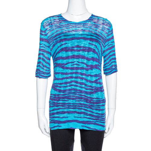 M Missoni Blue Animal Pattern Wool Blend Knit Top M - M Missoni - Modalova