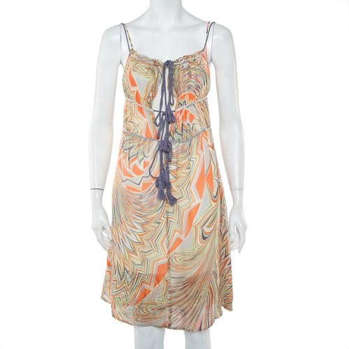 Printed Silk Sleeveless Tie Detail Midi Dress S - M Missoni - Modalova