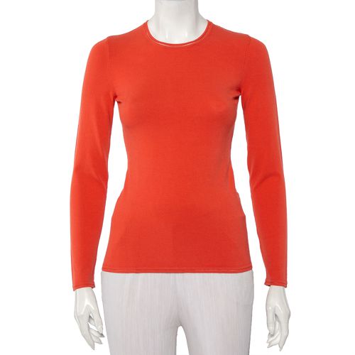 M Missoni Orange Knit Long Sleeve Roundneck T-Shirt M - M Missoni - Modalova