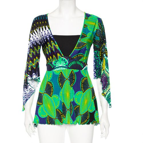 Abstract Printed Jersey Embellished Detail Tunic M - M Missoni - Modalova