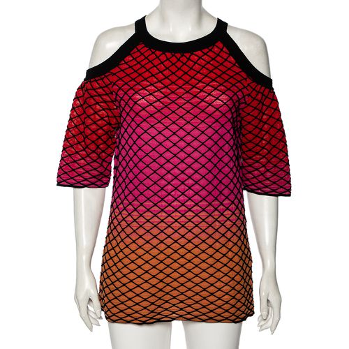 M Missoni Multicolor Textured Knit Cold Shoulder Top M - M Missoni - Modalova