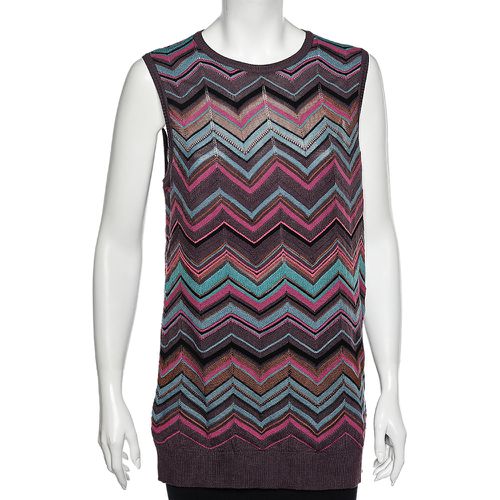 M Missoni Multicolored Perforated Knit Sleeveless Top XL - M Missoni - Modalova