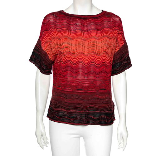 M Missoni Multicolor Wave Pattern Knit Oversized Top S - M Missoni - Modalova