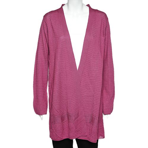 M Missoni Purple Patterned Knit Open Front Cardigan XL - M Missoni - Modalova