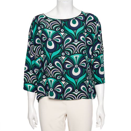 M Missoni Multicolor Printed Silk Crew Neck Top S - M Missoni - Modalova