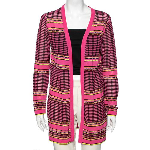 Patterned Knit Open Front Cardigan M - M Missoni - Modalova