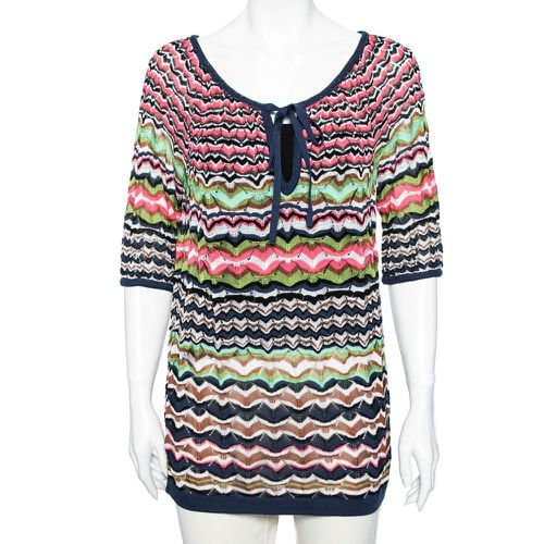 M Missoni Multicolor Perforated Knit Top M - M Missoni - Modalova