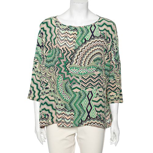 M Missoni Multicolor Geometric Printed Silk Top M - M Missoni - Modalova