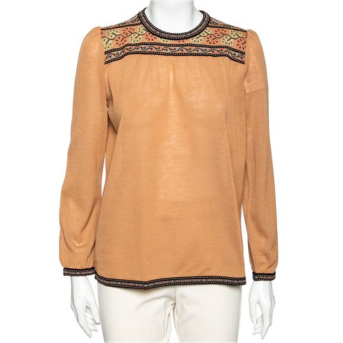 M Missoni Brown Patterned Wool Knit Top M - M Missoni - Modalova