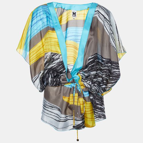 M Missoni Multicolor Printed Silk Faux Wrap Top L - M Missoni - Modalova