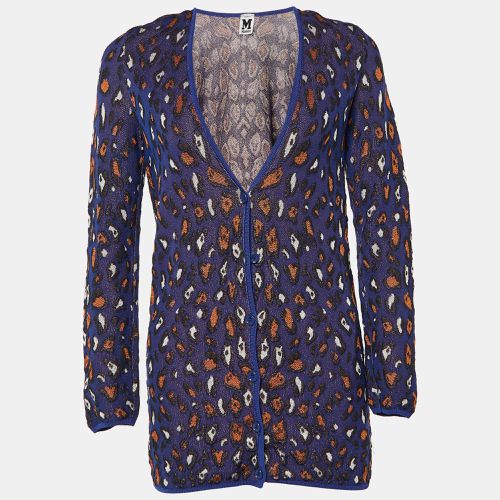 Patterned Cotton Knit V-Neck Cardigan L - M Missoni - Modalova