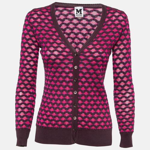 M Missoni Pink Chevron Pattern Knitted Buttoned Cardigan S - M Missoni - Modalova