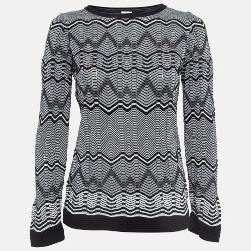 M Missoni Monochrome Chevron Pattern Crew Neck Sweatshirt S - M Missoni - Modalova