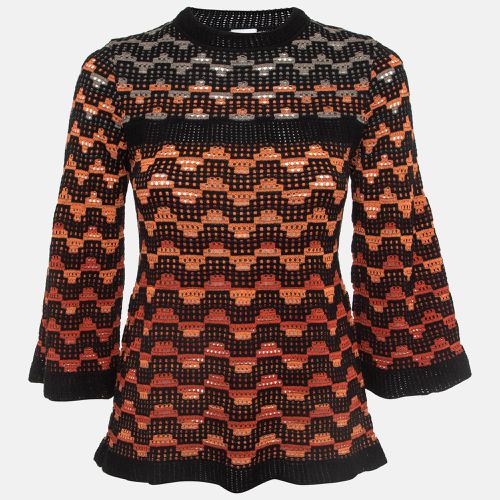 M Missoni Orange Eyelet Knitted Flared Sweatshirt S - M Missoni - Modalova