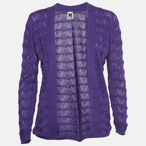 M Missoni Purple Chevon Knit Open Front Cardigan S - M Missoni - Modalova