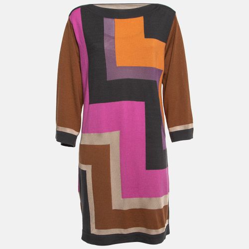 M Missoni Multicolor Geometric Pattern Wool Shift Dress M - M Missoni - Modalova