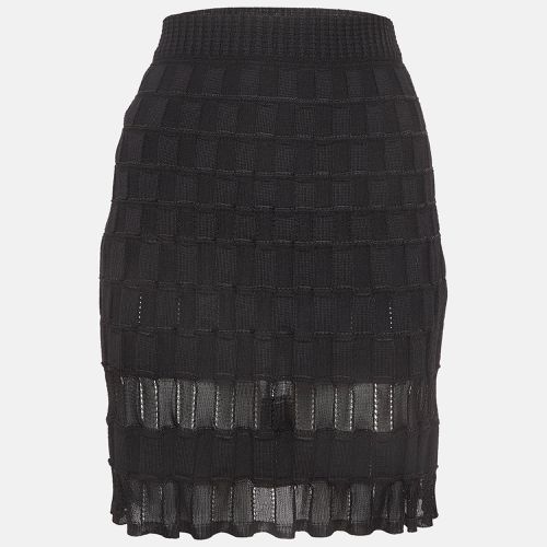 M Missoni Black Patterned Knit Knee Length Skirt M - M Missoni - Modalova