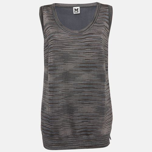 M Missoni Dark Teal Blue Patterned Knit Sleeveless Top M - M Missoni - Modalova