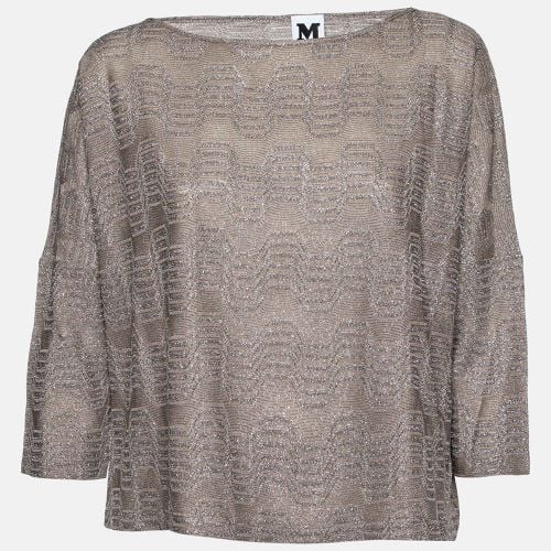 M Missoni Grey Lurex Zig Zag Knit Top S - M Missoni - Modalova