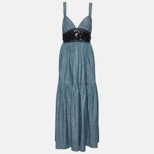 M Missoni Blue Sequin and Pebble Print Cotton Maxi Dress M - M Missoni - Modalova