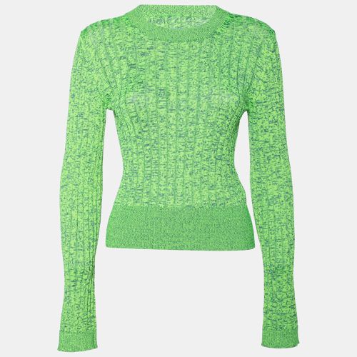 MM6 Maison Margiela Green Space Dyed Ribbed Knit Sweater S - MM6 Maison Margiela - Modalova