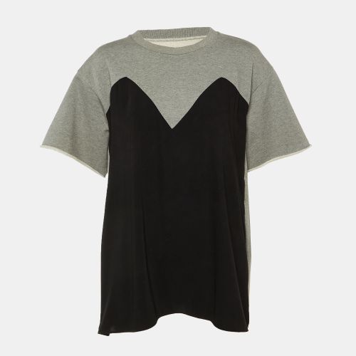 MM6 Maison Margiela Grey Cotton & Crepe Crew Neck Top M - MM6 Maison Margiela - Modalova