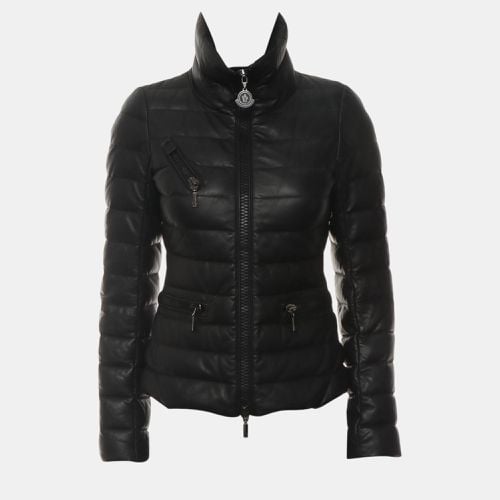 Moncler Leather Puffer Jacket - Moncler - Modalova