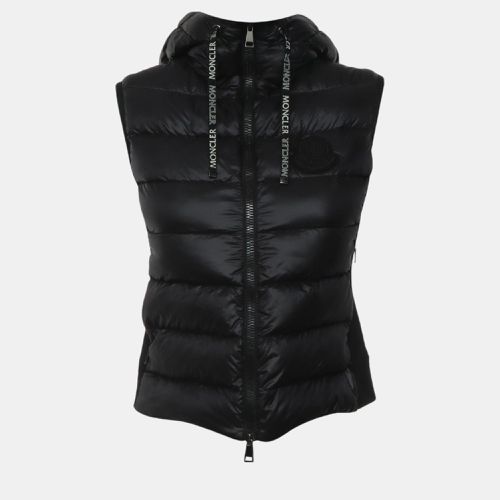 Moncler Black Hooded Puffer Vest XS - Moncler - Modalova