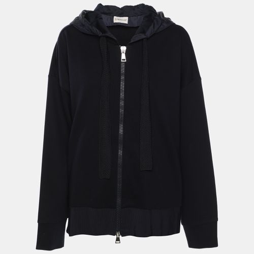 Cotton Knit Zipped Hooded Sweatshirt M - Moncler - Modalova