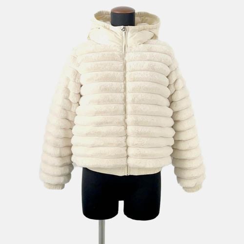 Moncler Off-white Polyester Latife Fur hoodie Down Size 12 - Moncler - Modalova