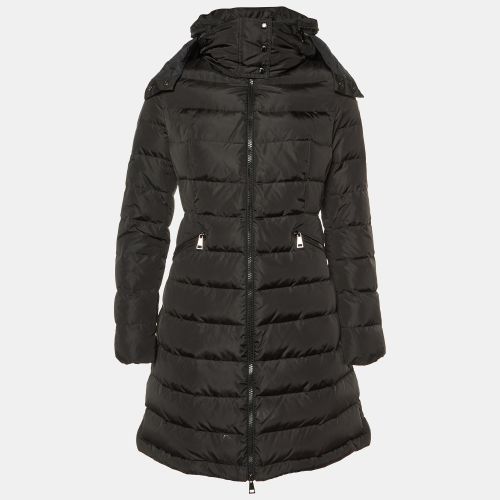 Moncler Black Nylon Flamette Quilted Coat XS - Moncler - Modalova