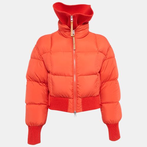 Moncler Red Rib Knit and Nylon Jadeite Down Jacket S - Moncler - Modalova