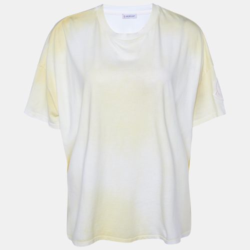 Moncler Yellow Tie Dye Cotton Cropped T-Shirt L - Moncler - Modalova