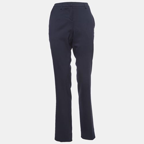 Moncler Navy Blue Wool Blend Formal Trousers L - Moncler - Modalova