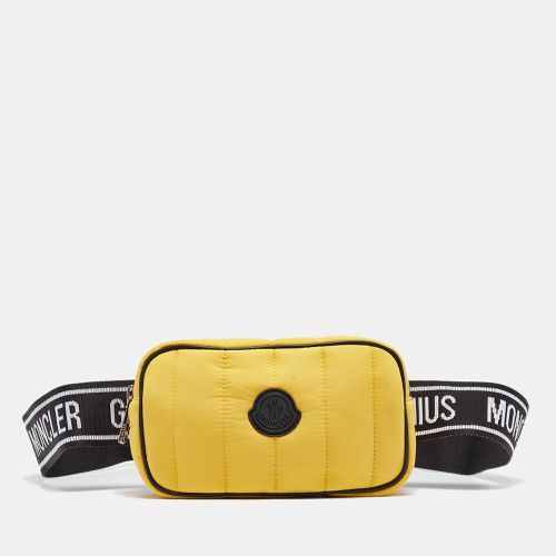 Moncler Yellow/Black Quilted Nylon Logo Belt Bag - Moncler - Modalova