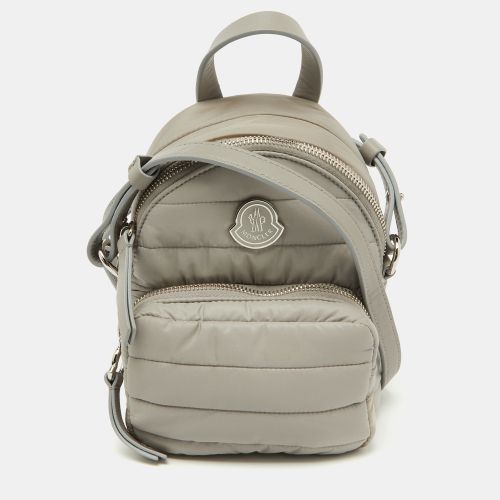 Moncler Light Grey Nylon Puffer Mini Crossbody Bag - Moncler - Modalova