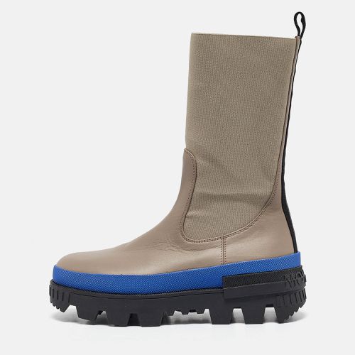 Moncler Grey Fabric and Leather Snow Boots Size 38 - Moncler - Modalova