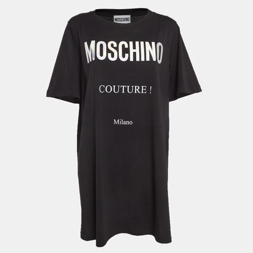 Moschino Couture Black Logo Print Jersey T-Shirt Dress M - Moschino Couture - Modalova