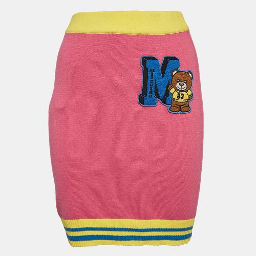 Moschino Couture Pink Embroidered Knit Mini Skirt M - Moschino Couture - Modalova