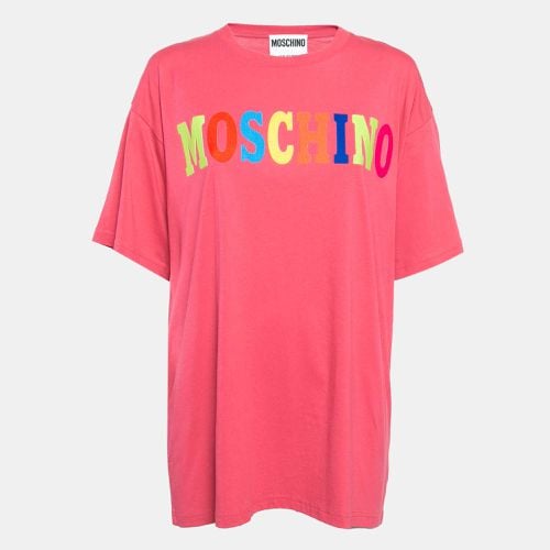 Moschino Couture Pink Logo Applique Jersey T-Shirt M - Moschino Couture - Modalova