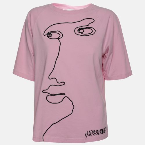 Moschino Couture Pink Face Embroidered T-Shirt S - Moschino Couture - Modalova