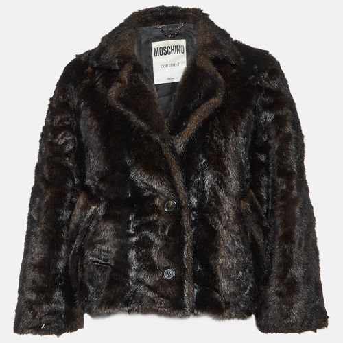 Moschino Couture Brown Faux Fur Single Breasted Coat XS - Moschino Couture - Modalova