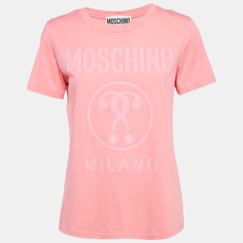 Moschino Couture Pink Logo Print Jersey T-Shirt M - Moschino Couture - Modalova