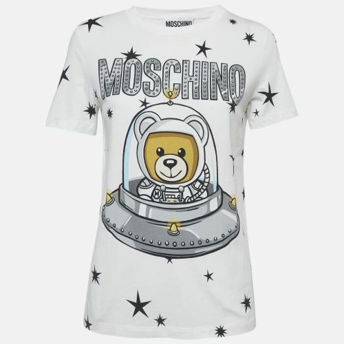 Moschino Couture White Cotton Printed Crew Neck T-Shirt S - Moschino Couture - Modalova