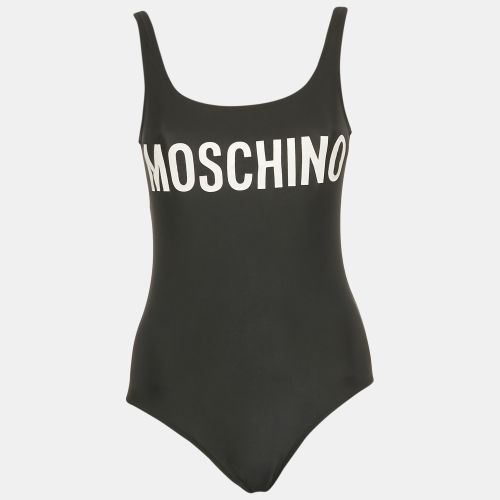 Moschino Couture Black Logo Print Jersey Swimsuit S - Moschino Couture - Modalova