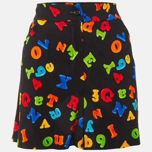 Moschino Couture Black Letter Print Crepe Shorts M - Moschino Couture - Modalova