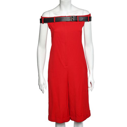 Moschino Red Wool Off shoulder Belted Detail Playsuit M - Moschino Couture - Modalova