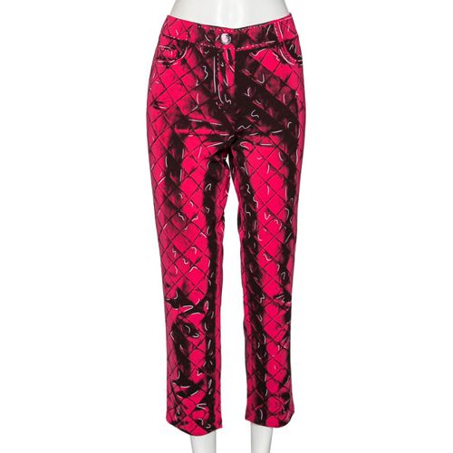 Moschino Couture Pink Printed Crepe Side Zip Detailed Trouser M - Moschino Couture - Modalova